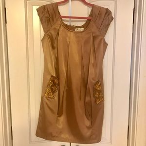 Taupe cocktail dress